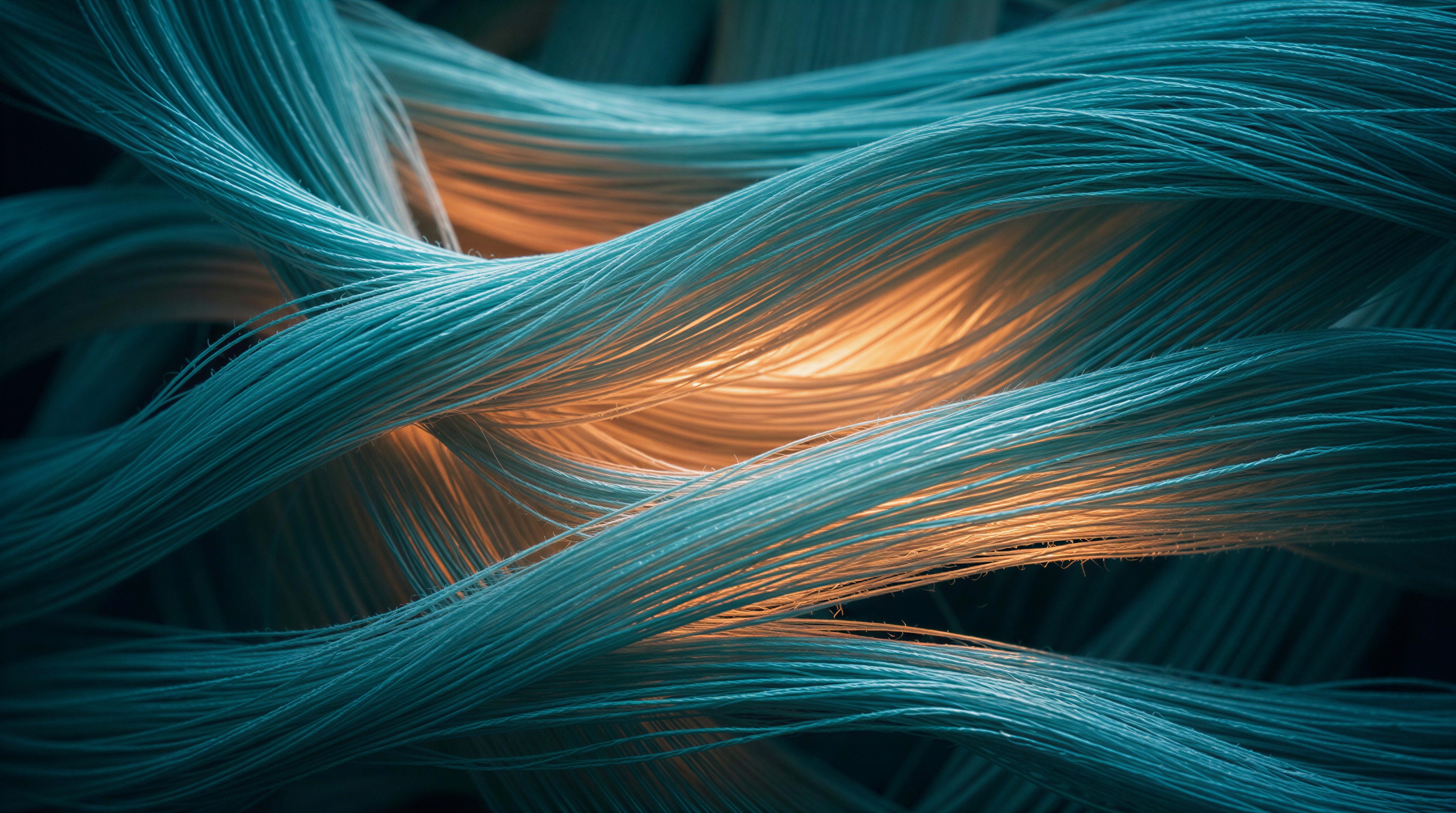 Abstract blue thread image for local AI memory and privacy